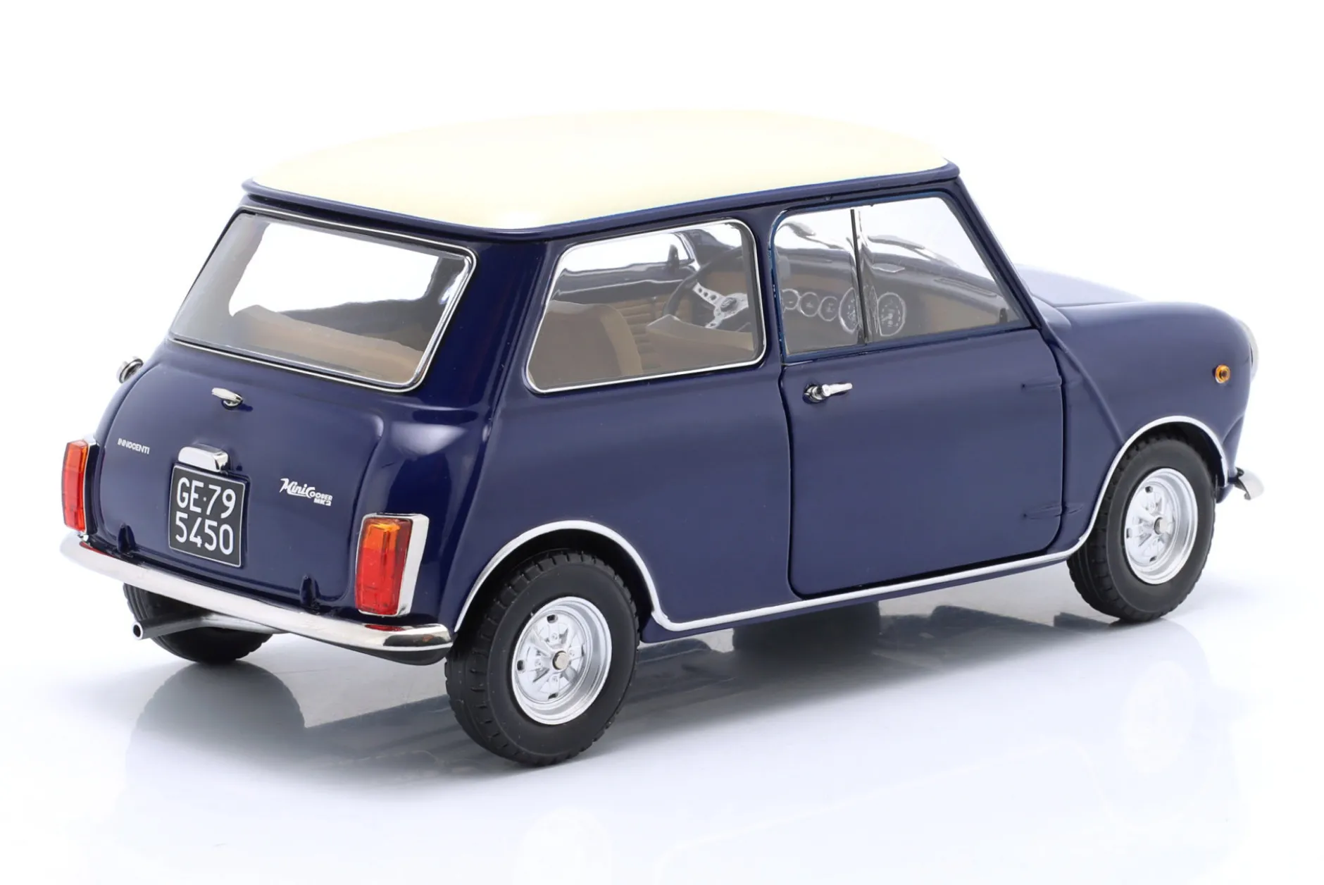 Mini Cooper MK2 Baujahr 1968 blau, beige 1:18 Mitica