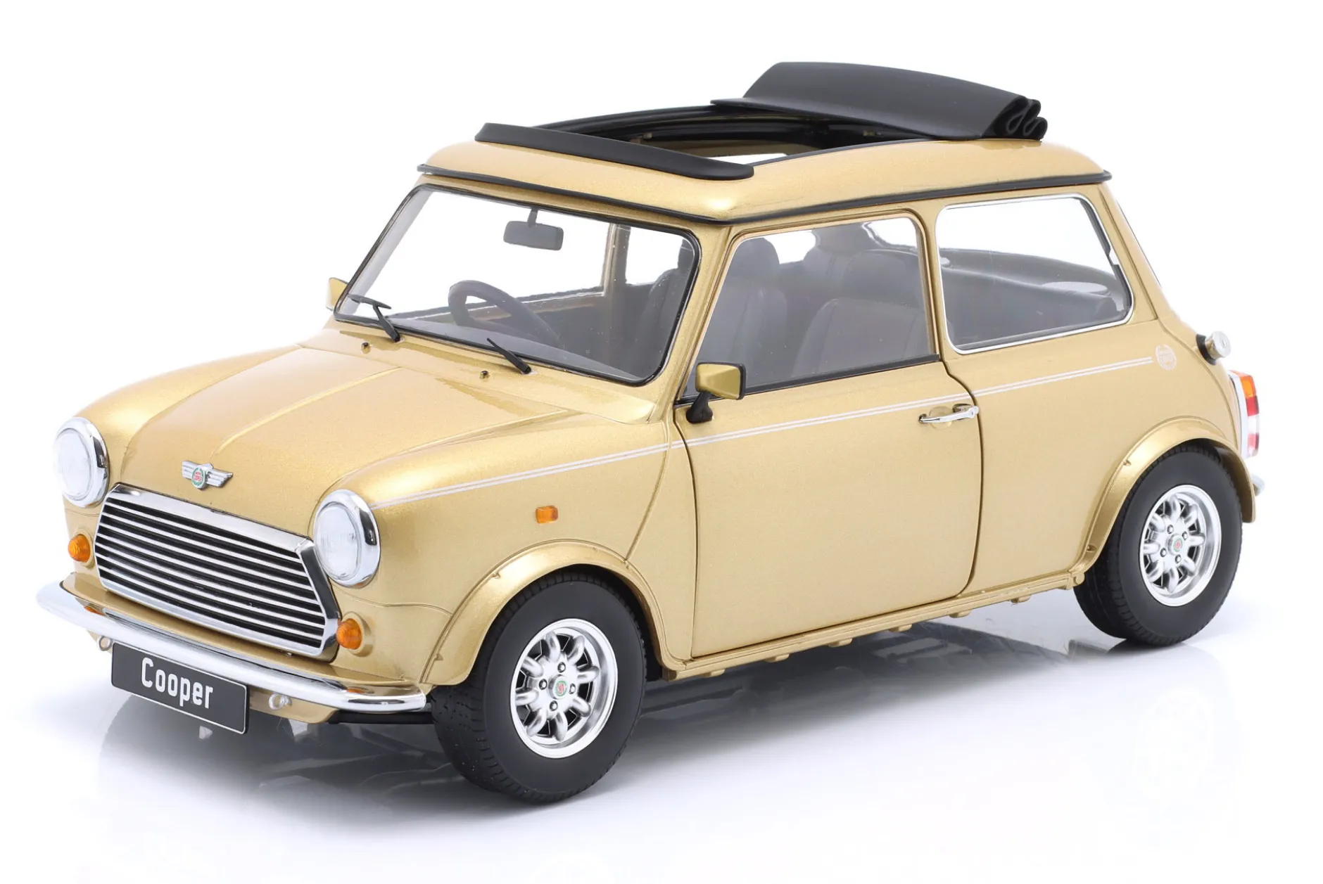 Mini Cooper RHD mit Sonnendach gold metallic 1:12 KK-Scale
