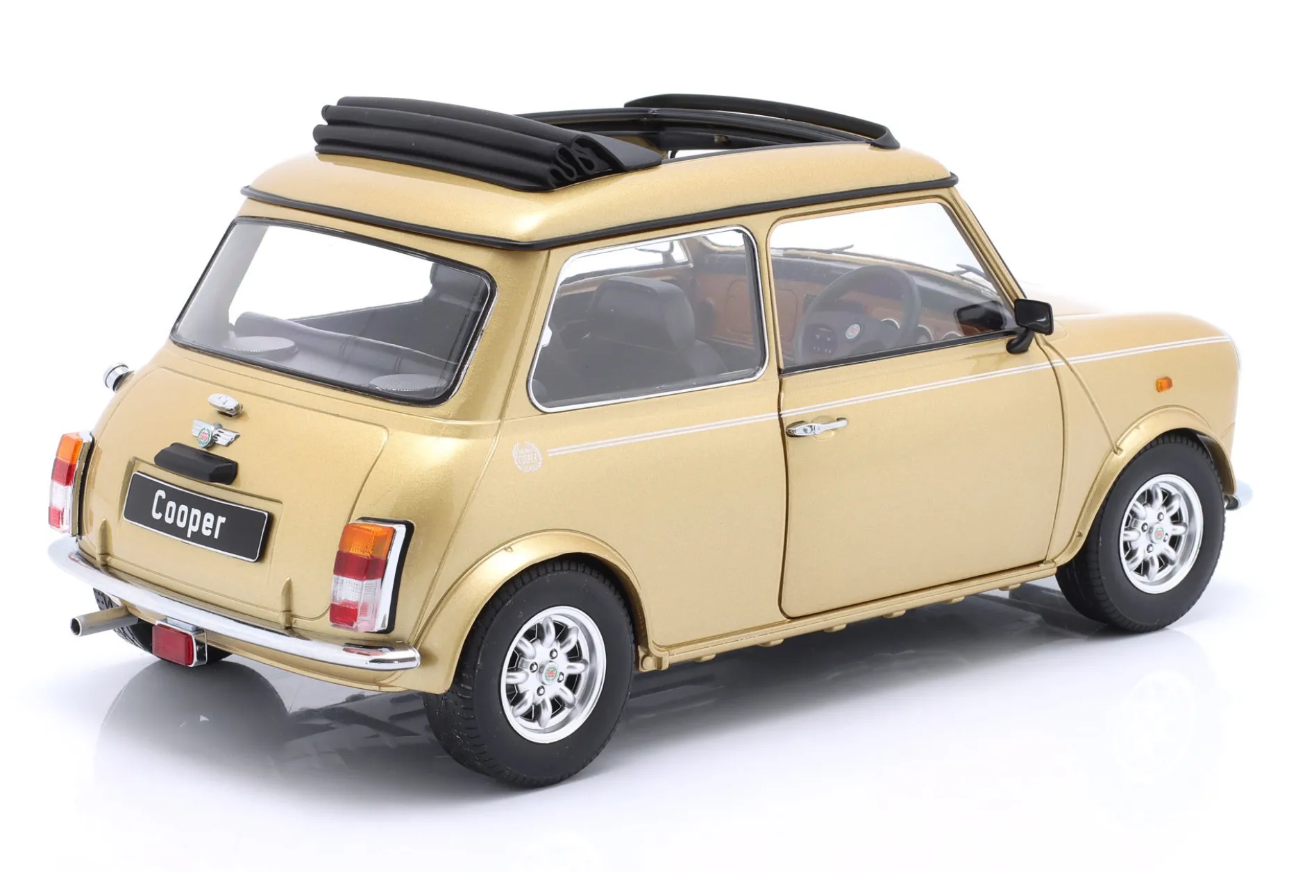Mini Cooper RHD mit Sonnendach gold metallic 1:12 KK-Scale