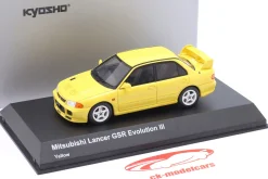 Mitsubishi Lancer GSR Evolution III Baujahr 1995 gelb 1:43 Kyosho