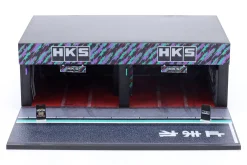 Motorsport Pit Garage HKS schwarz / grün / lila 1:64 Tarmac Works