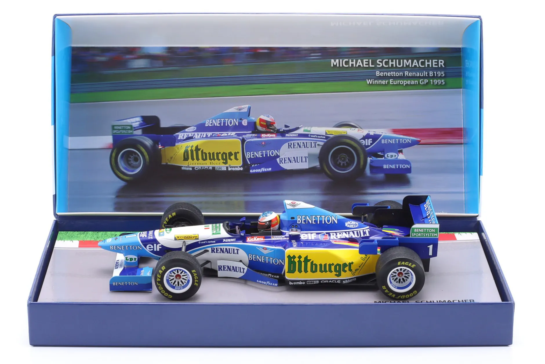 M. Schumacher Benetton B195 #1 Sieger Europa GP Formel 1 Weltmeister 1995 1:18 Minichamps