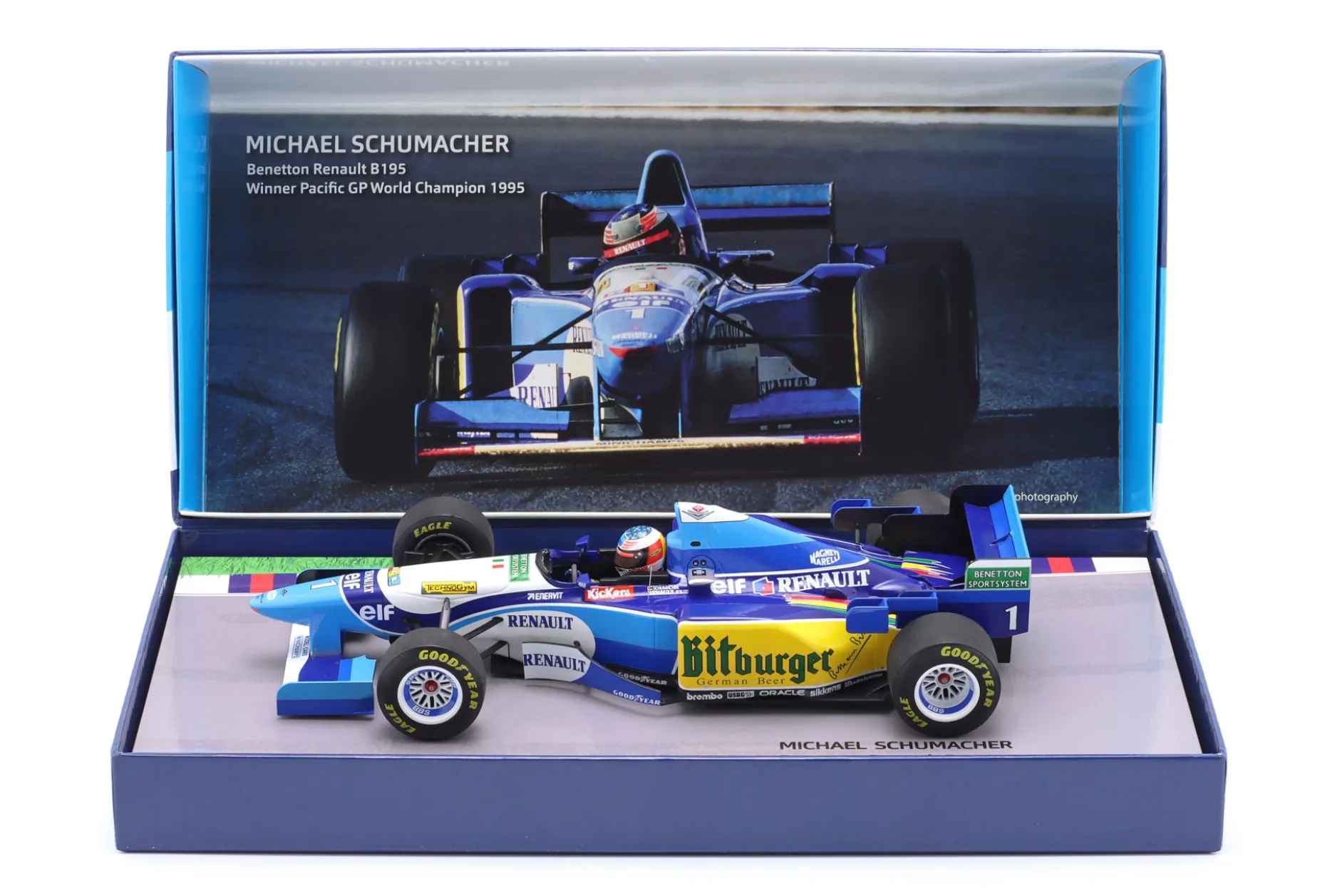 M. Schumacher Benetton B195 #1 Sieger Pazifik GP Formel 1 Weltmeister 1995 1:18 Minichamps