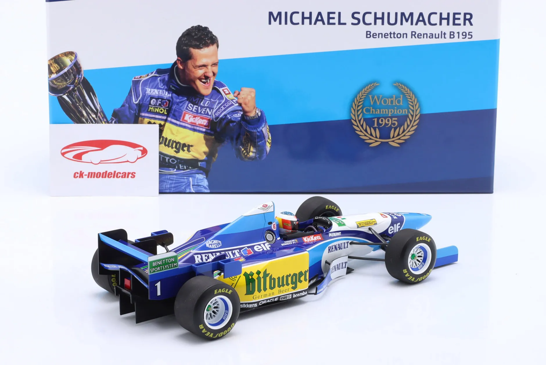 M. Schumacher Benetton B195 #1 Sieger Pazifik GP Formel 1 Weltmeister 1995 1:18 Minichamps