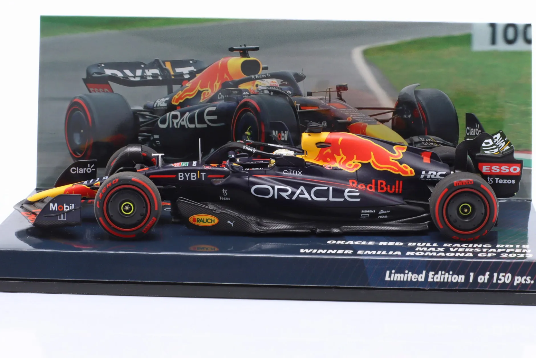 M. Verstappen Red Bull RB18 #1 Sieger Emilia-Romagna Formel 1 Weltmeister 2022 1:43 Minichamps