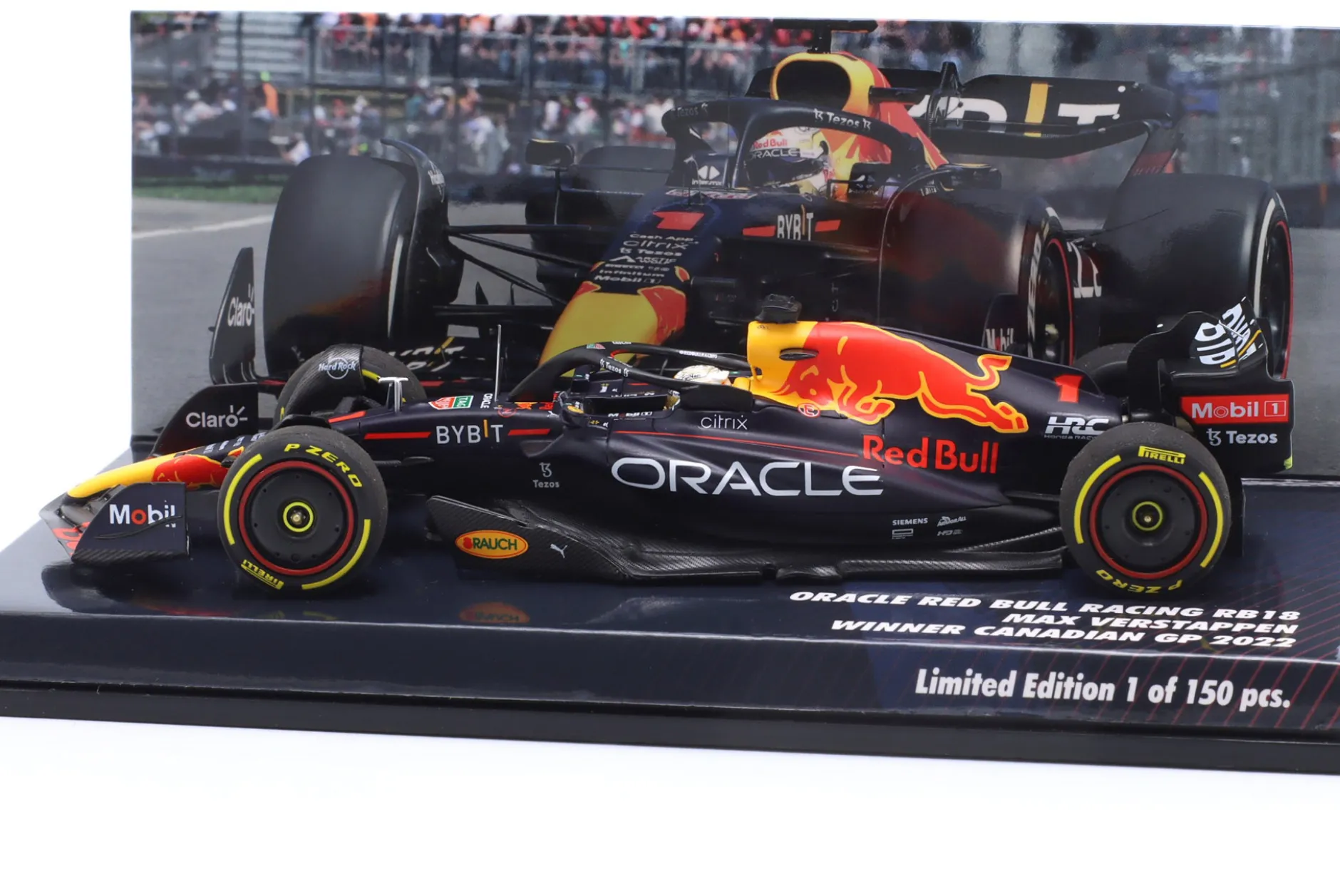 M. Verstappen Red Bull RB18 #1 Sieger Kanada GP Formel 1 Weltmeister 2022 1:43 Minichamps