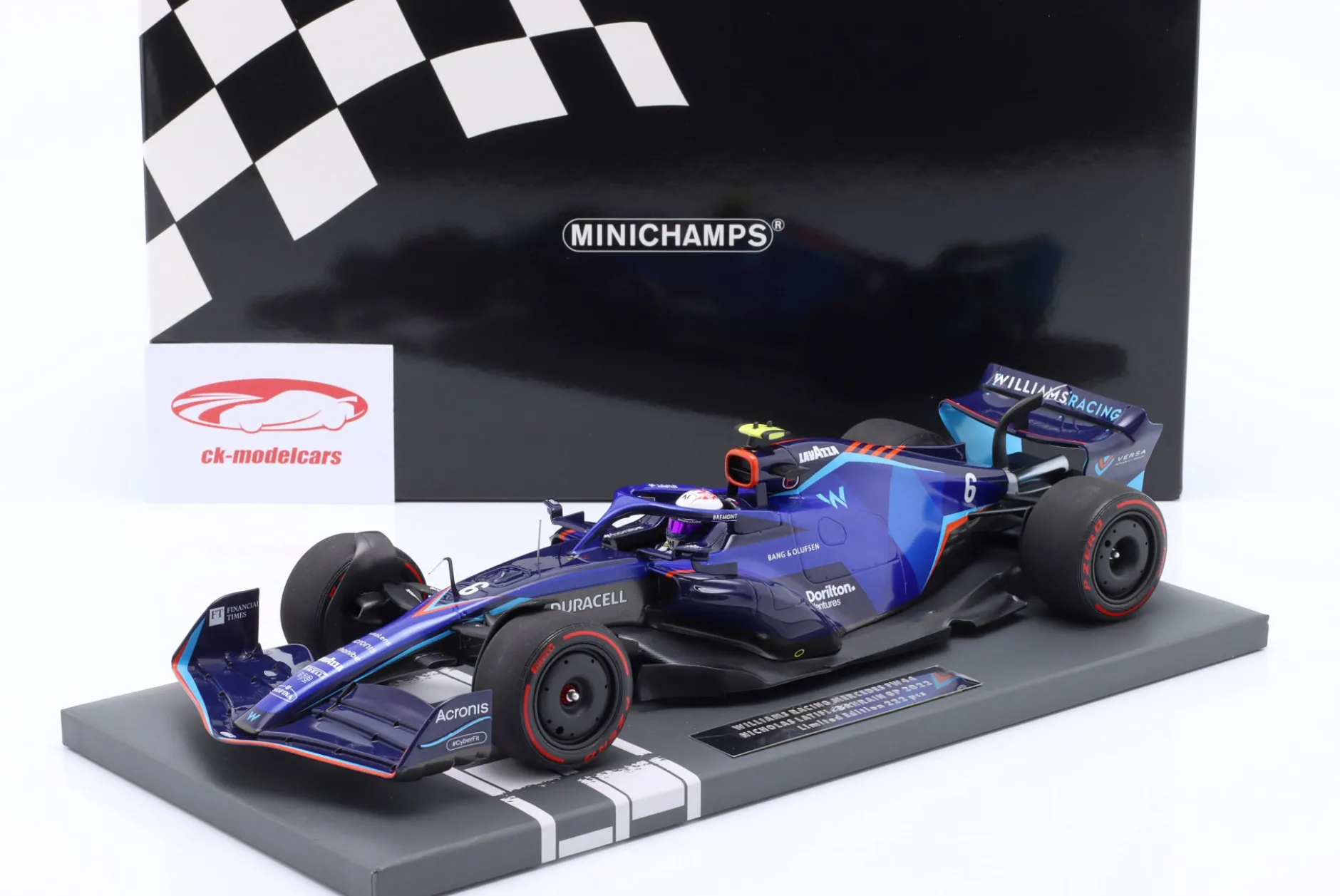 Nicholas Latifi Williams FW44 #6 Bahrain GP Formel 1 2022 1:18 Minichamps