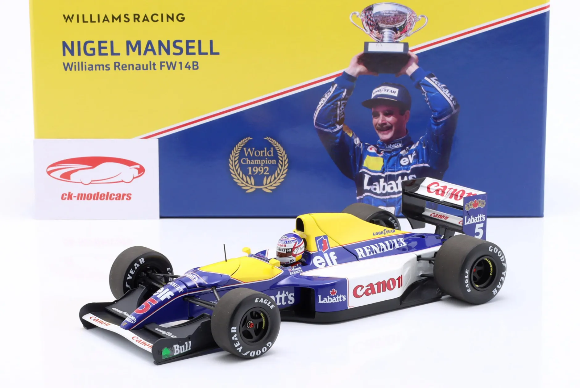 Nigel Mansell Williams FW14B #5 Formel 1 Weltmeister 1992 1:18 Minichamps