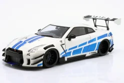 Nissan GT-R (R35) LBWK Body Kit 2.0 2024 weiß / blau 1:18 Solido