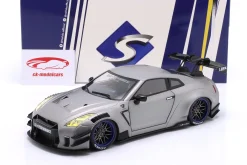 Nissan GT-R (R35) Liberty Walk Bodykit Type 2.0 2023 silber metallic 1:18 Solido