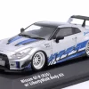 Nissan Skyline GT-R (R34) Liberty Walk Body Kit 2020 silber / blau 1:43 Solido