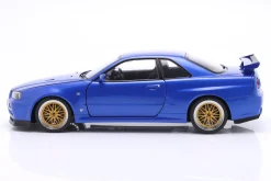 Nissan Skyline GT-R (R34) V-Spec II BBS-Felgen 2001 blau metallic 1:12 KK-Scale