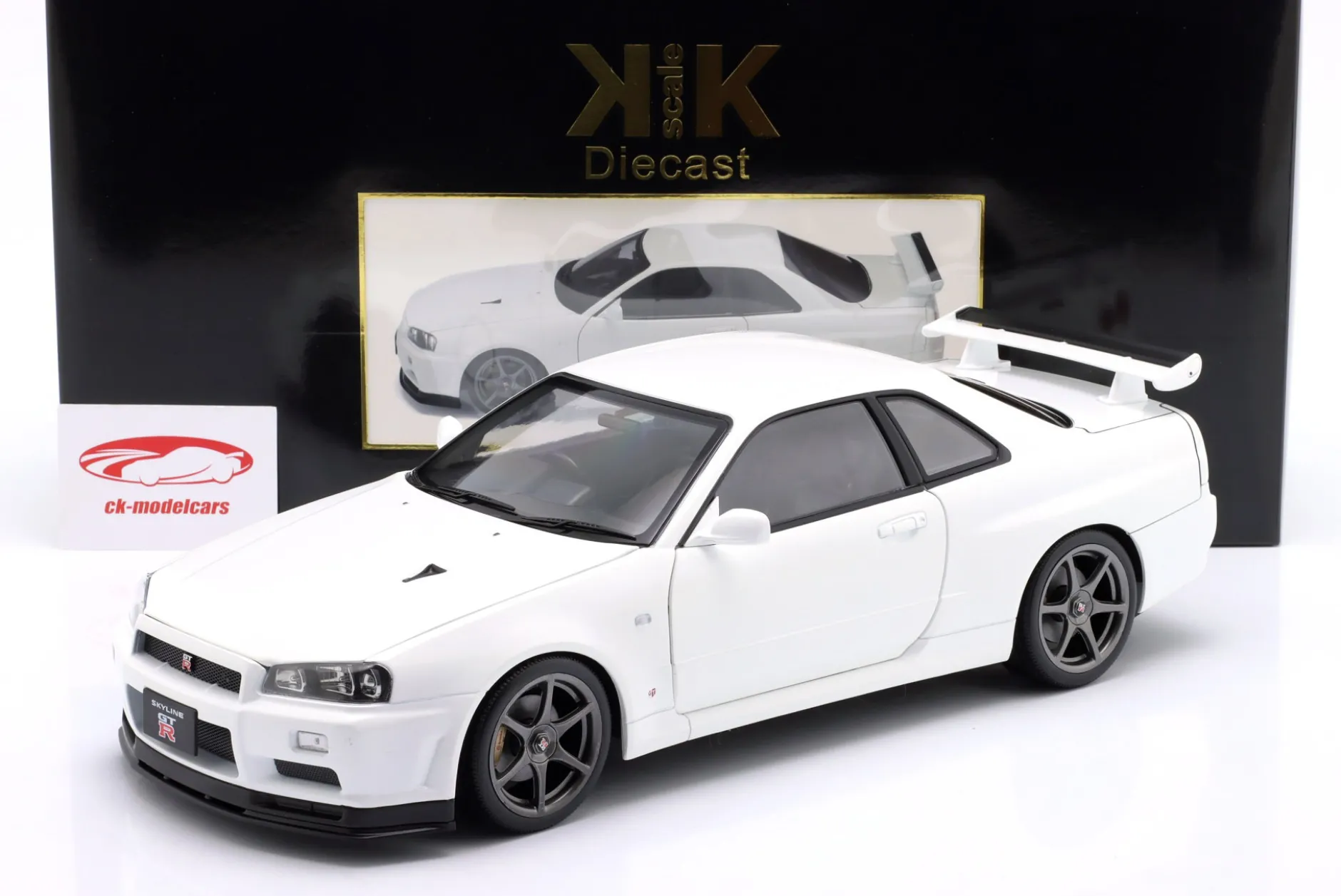 Nissan Skyline GT-R (R34) V-Spec II OEM-Felgen 2001 weiß 1:12 KK-Scale