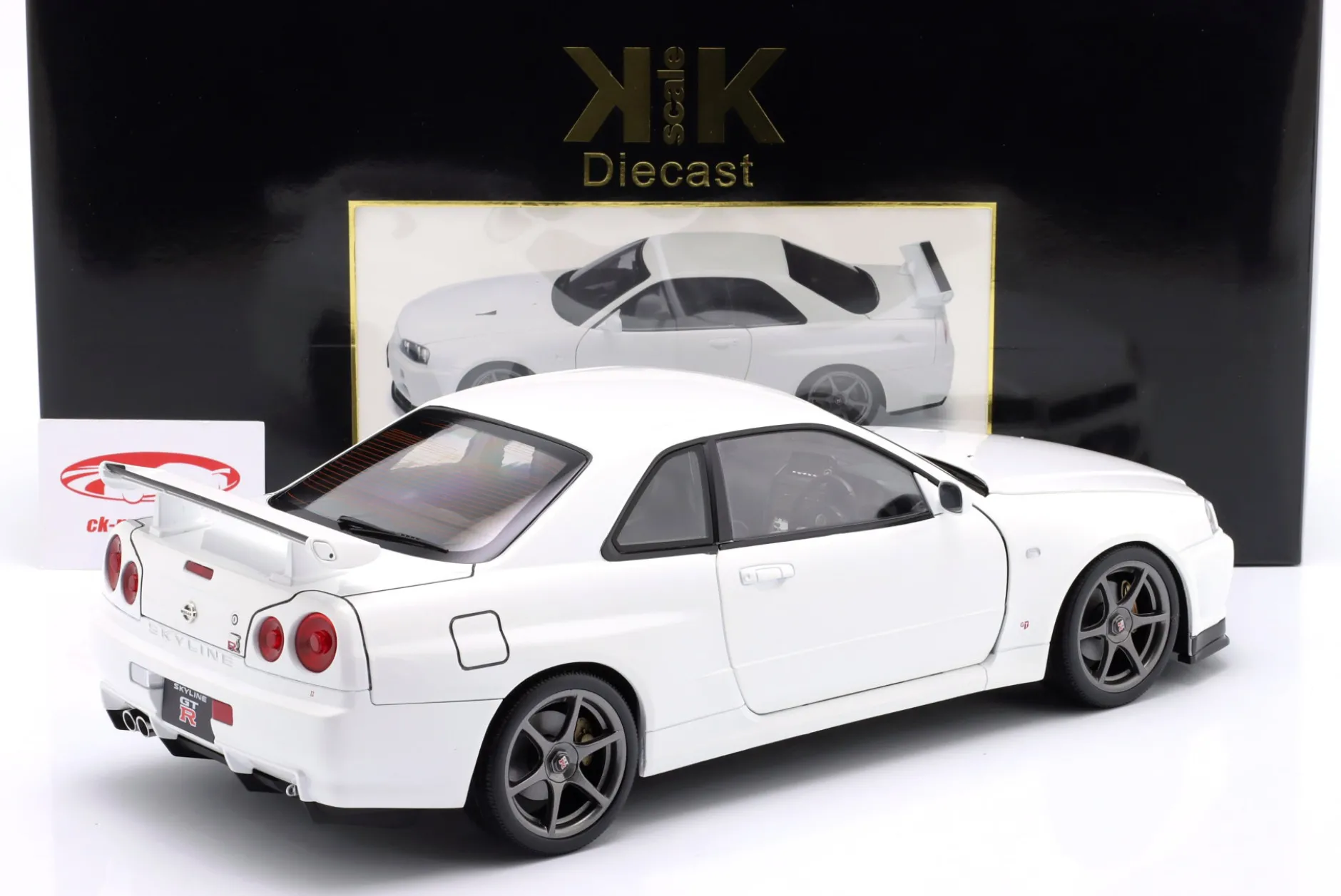 Nissan Skyline GT-R (R34) V-Spec II OEM-Felgen 2001 weiß 1:12 KK-Scale