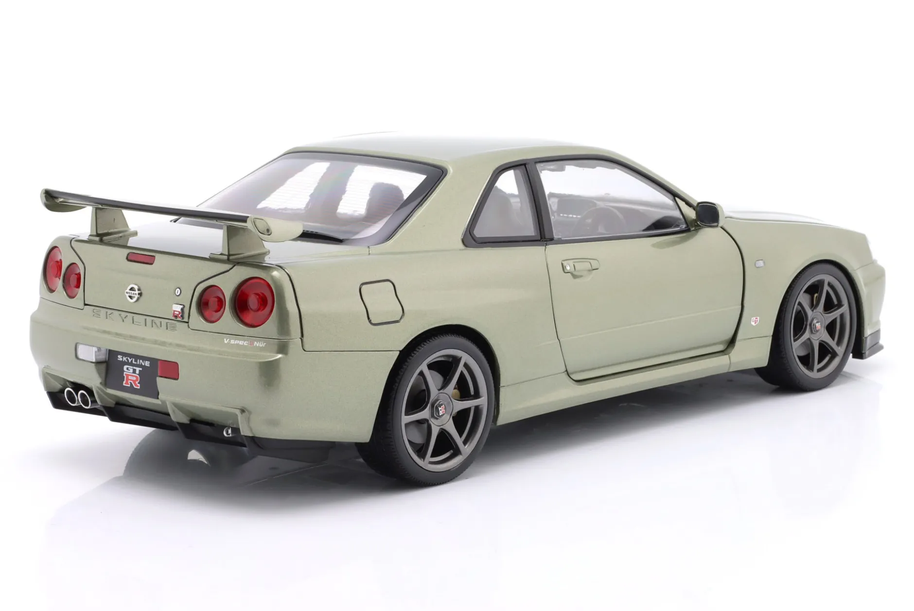 Nissan Skyline GT-R (R34) V-Spec Nür OEM-Felgen 2001 hellgrün metallic 1:12 KK-Scale