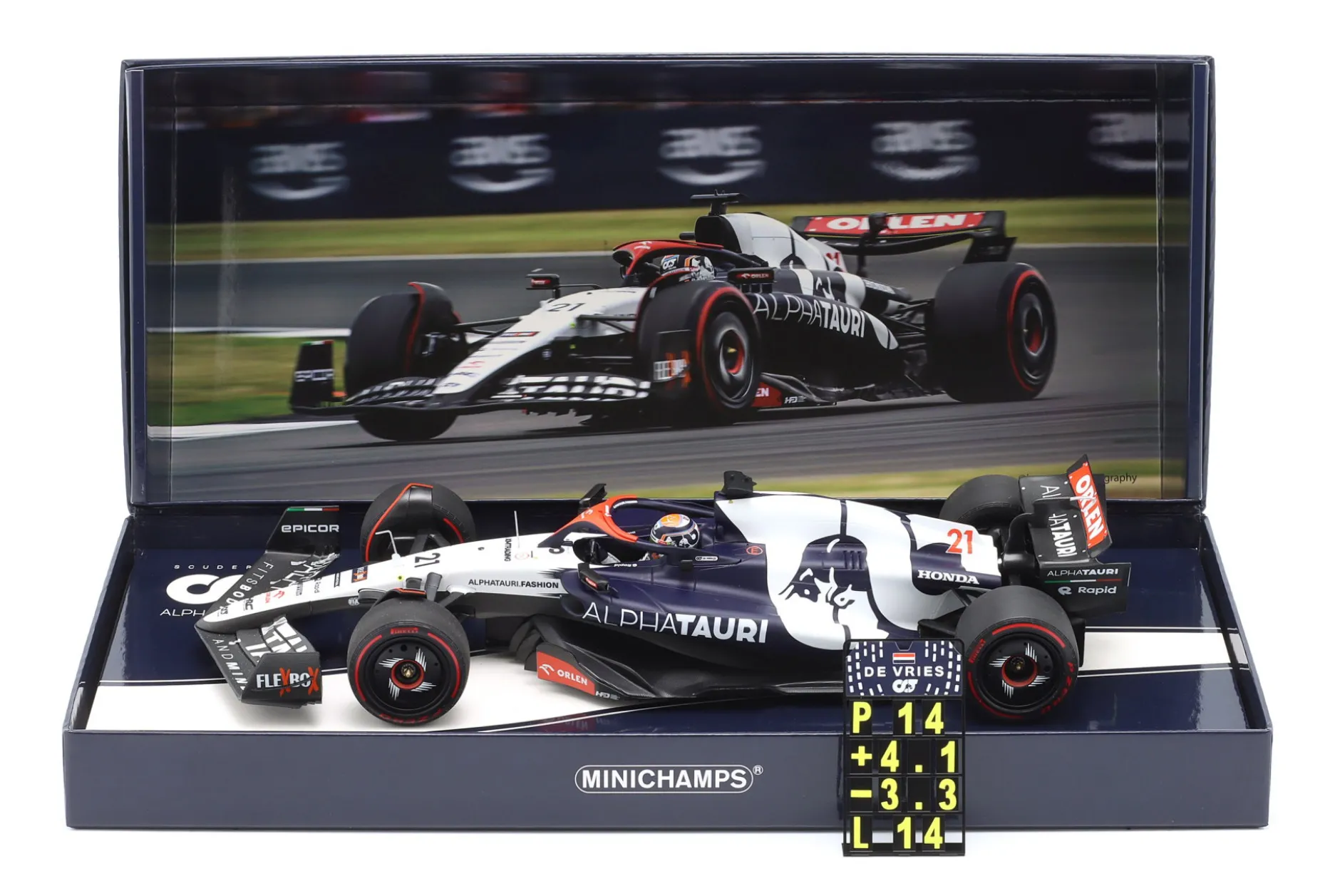 Nyck de Vries Alpha Tauri AT04 #21 British GP Formel 1 2023 1:18 Minichamps
