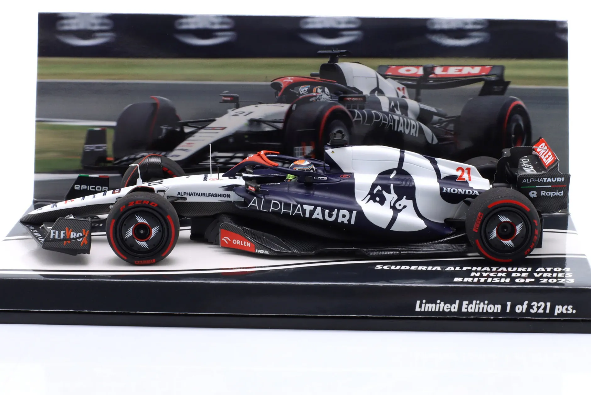 Nyck de Vries Alpha Tauri AT04 #21 British GP Formel 1 2023 1:43 Minichamps