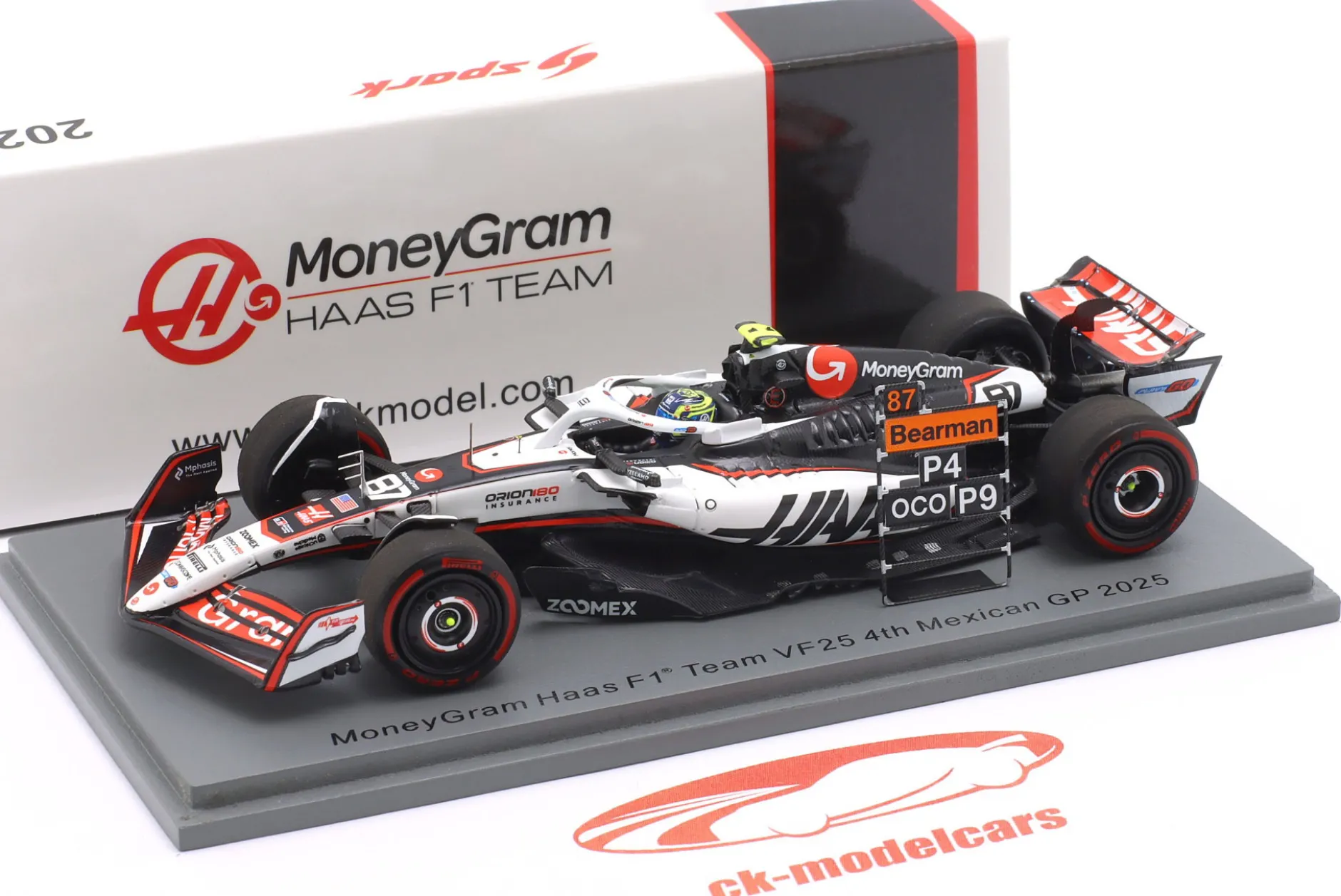 Oliver Bearman Haas VF-25 #87 4th Mexiko GP Formel 1 2025 1:43 Spark
