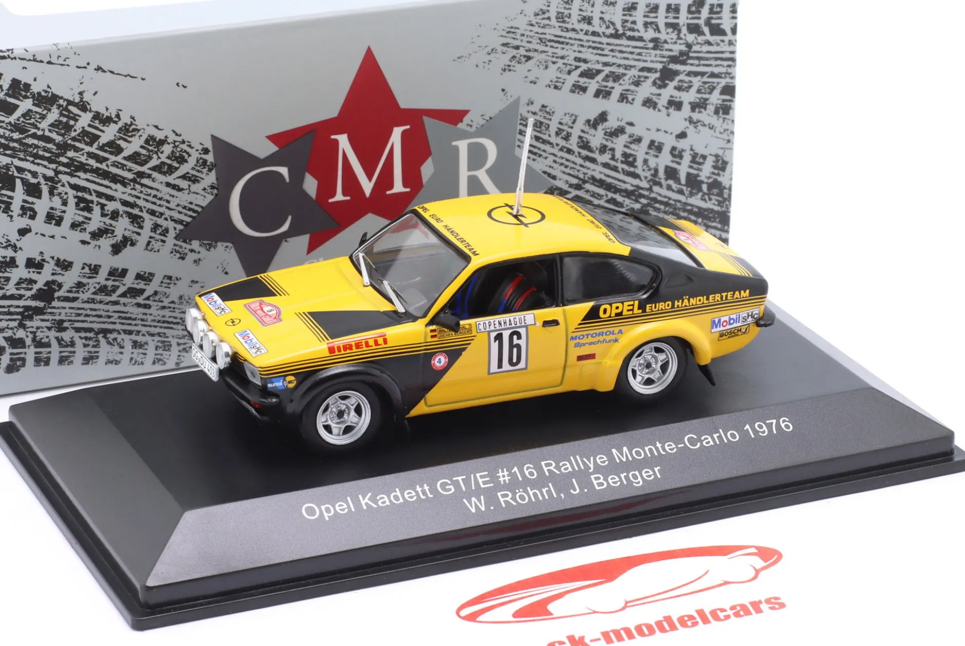 Opel Kadett GT/E #16 4th Rallye Monte Carlo 1976 Röhrl, Berger 1:43 CMR
