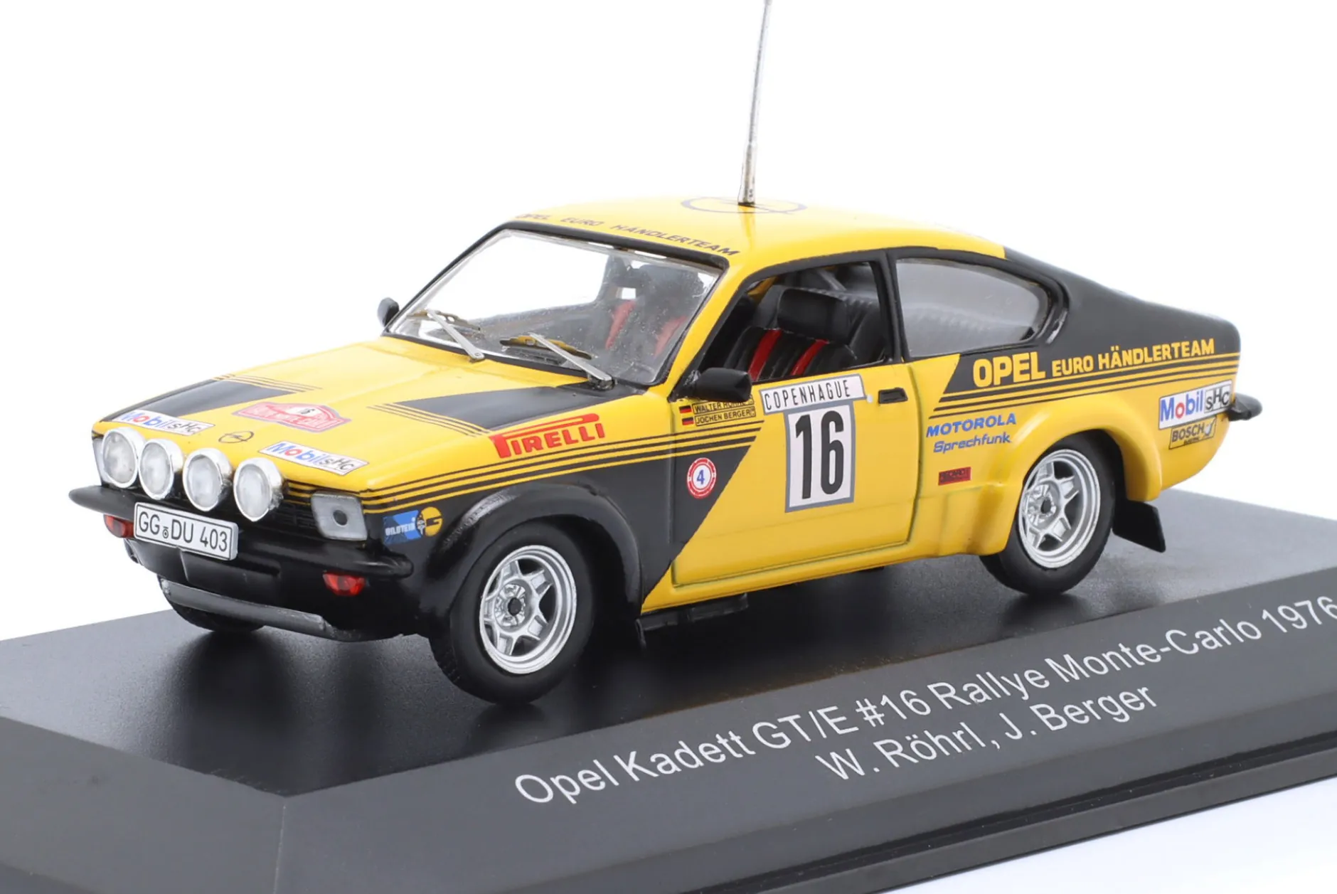 Opel Kadett GT/E #16 4th Rallye Monte Carlo 1976 Röhrl, Berger 1:43 CMR