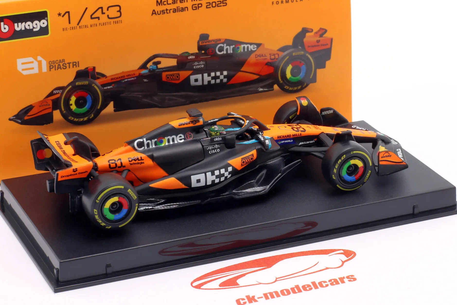 Oscar Piastri McLaren MCL39 #81 Australien GP Formel 1 2025 1:43 Bburago