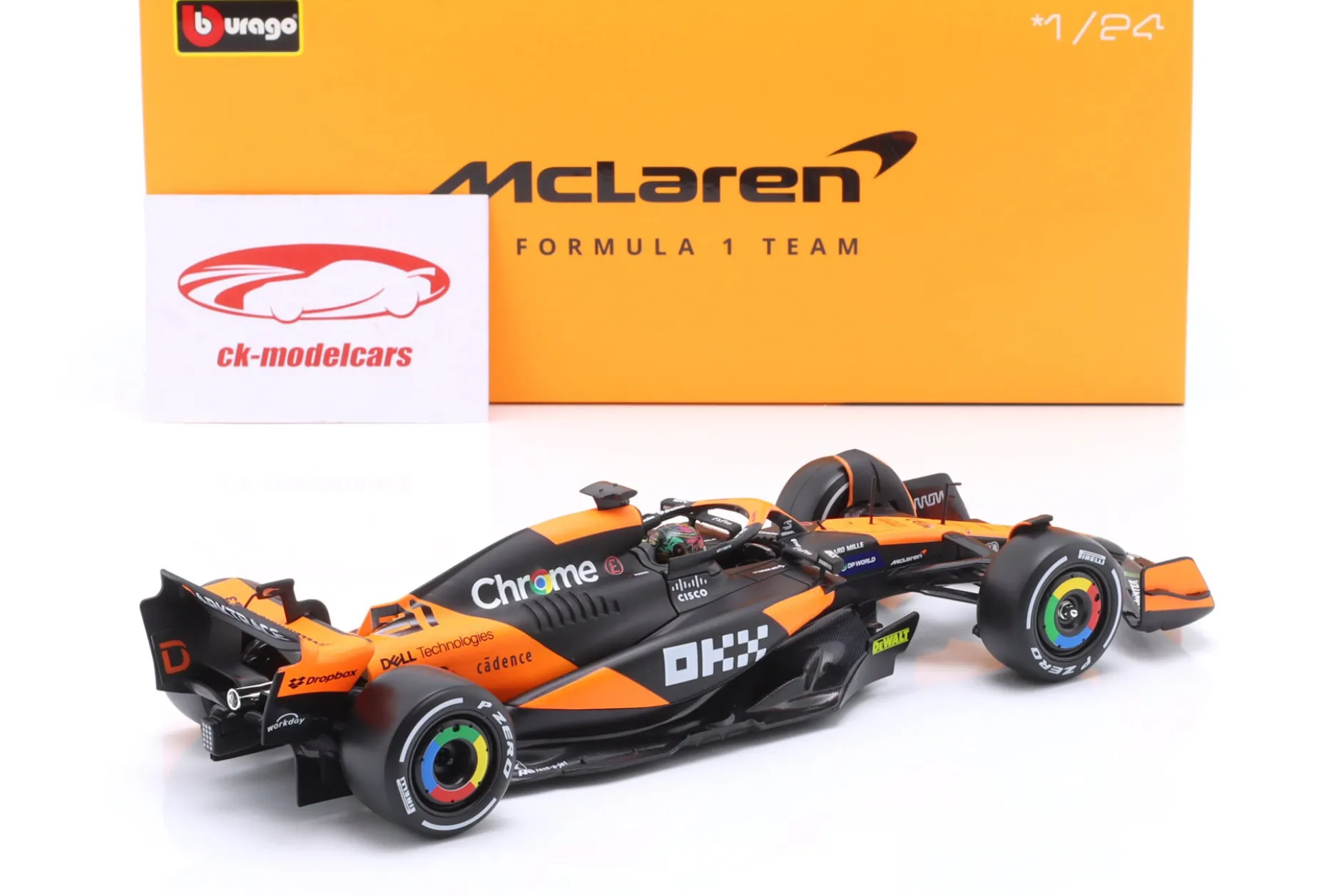 Oscar Piastri McLaren MCL38 #81 Miami GP Formel 1 2024 1:24 Bburago
