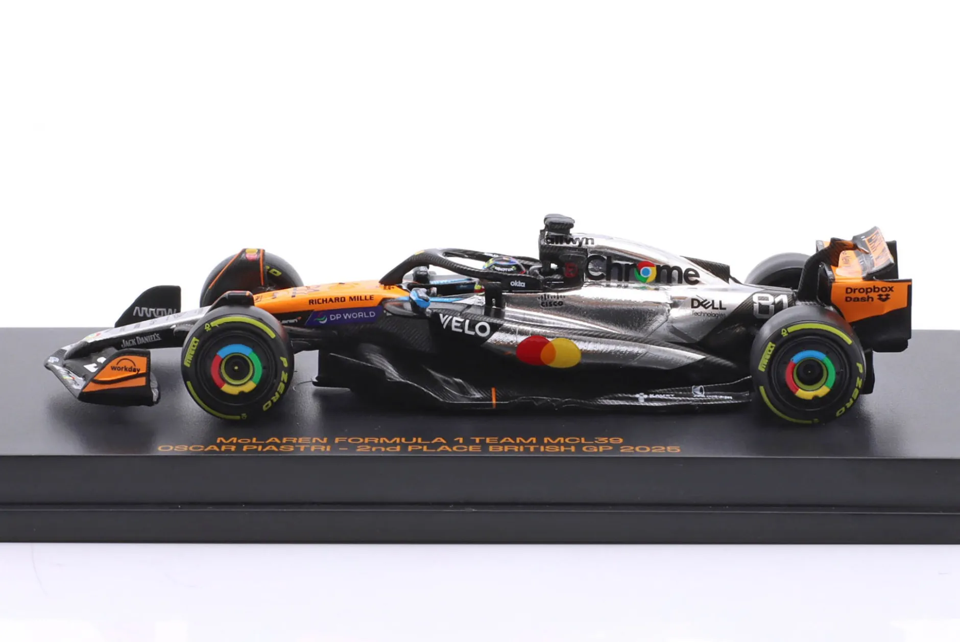 Oscar Piastri McLaren MCL39 #81 2nd British GP Formel 1 2025 1:64 Minichamps