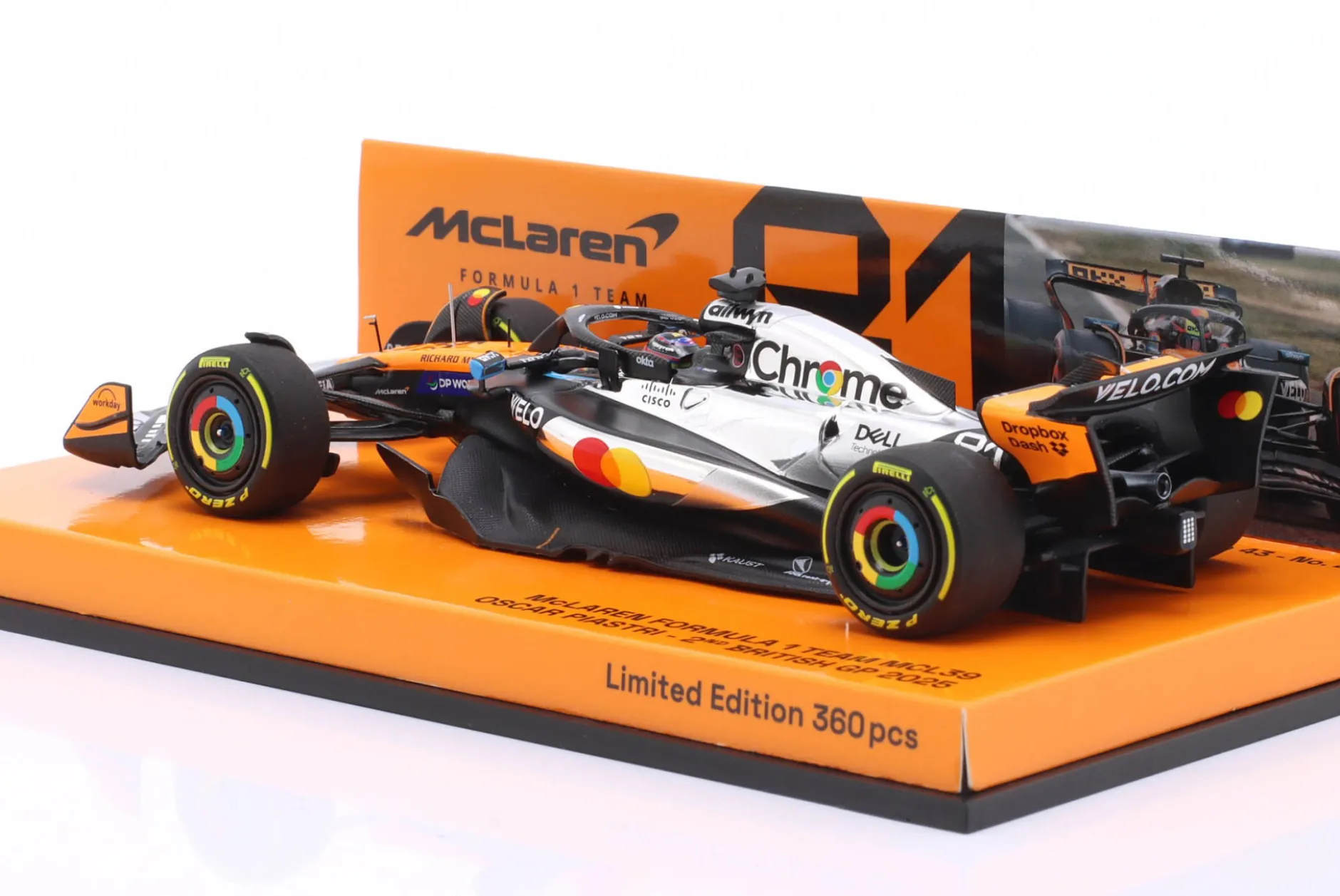 Oscar Piastri McLaren MCL39 #81 2nd British GP Formel 1 2025 1:43 Minichamps