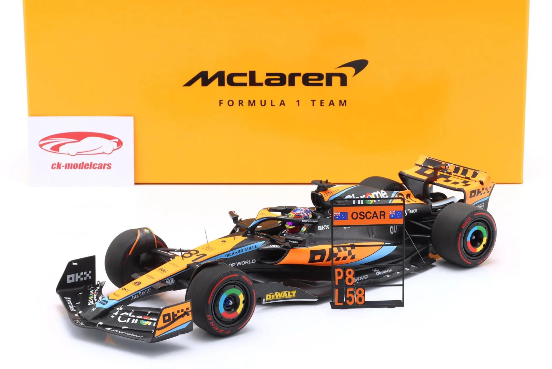 Oscar Piastri McLaren MCL60 #81 8th Australien GP Formel 1 2023 1:18 Minichamps