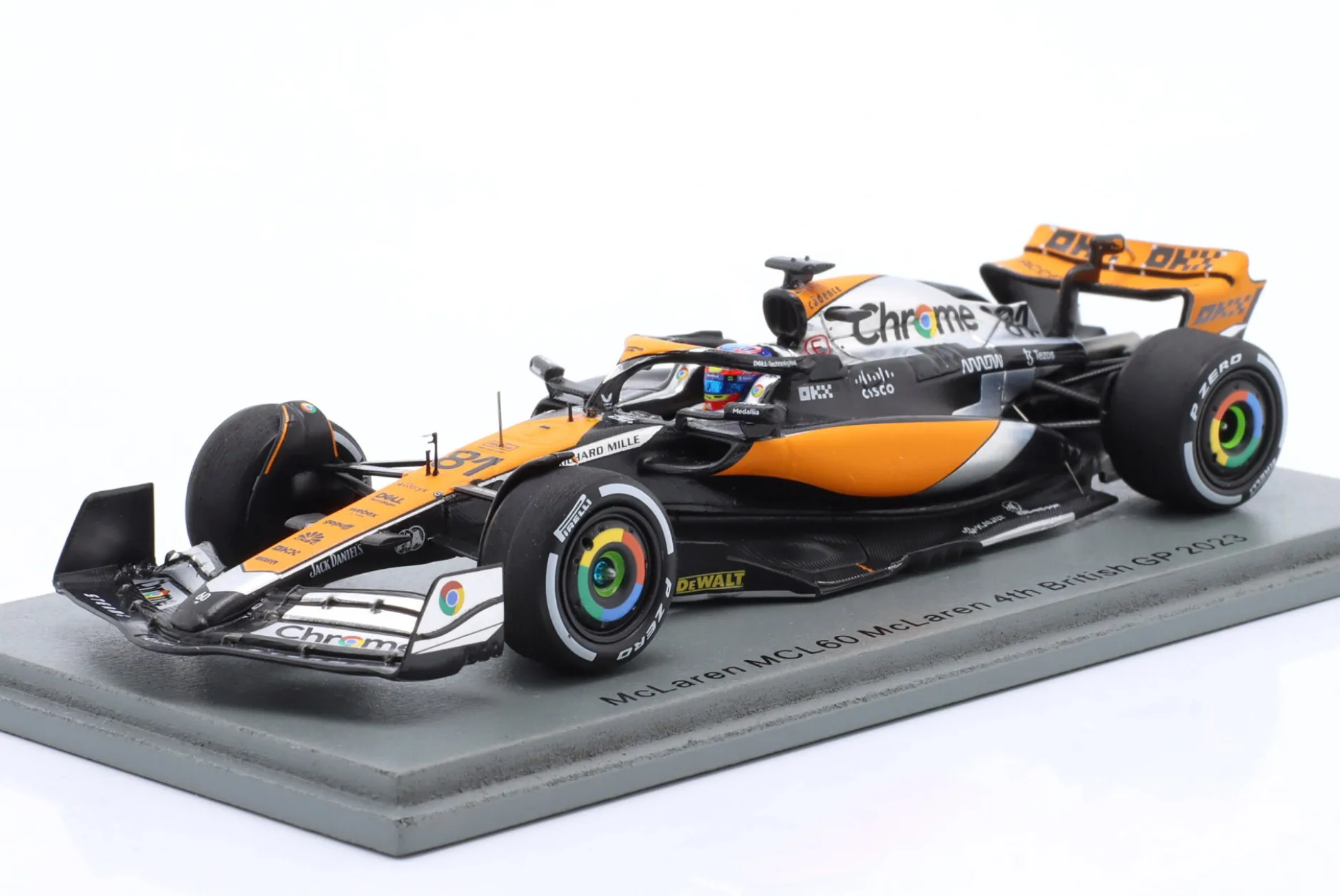 Oscar Piastri McLaren MCL60 #81 4th British GP Formel 1 2023 1:43 Spark