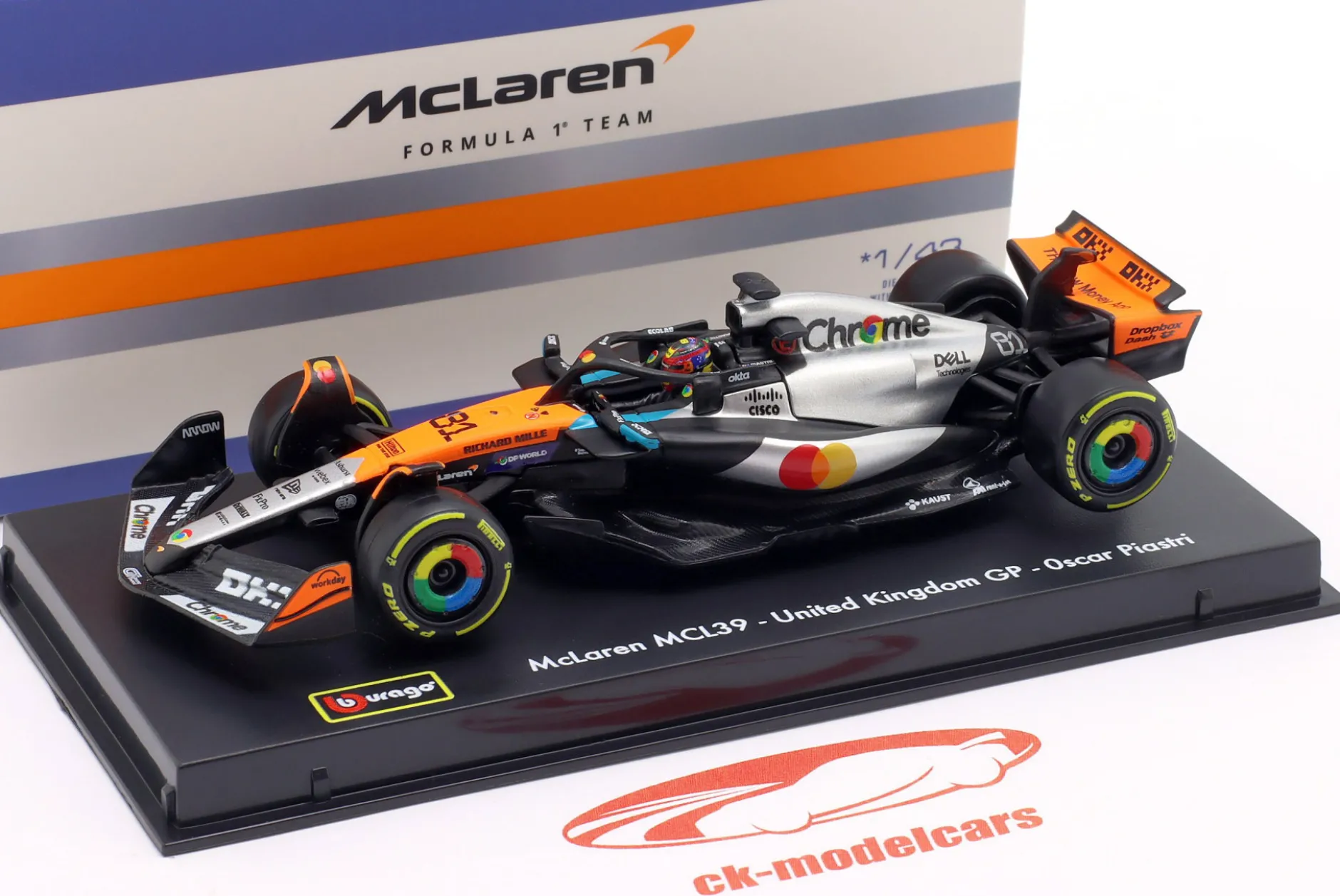 Oscar Piastri MCL 39 #81 2nd British GP Formel 1 2025 1:43 BBurago