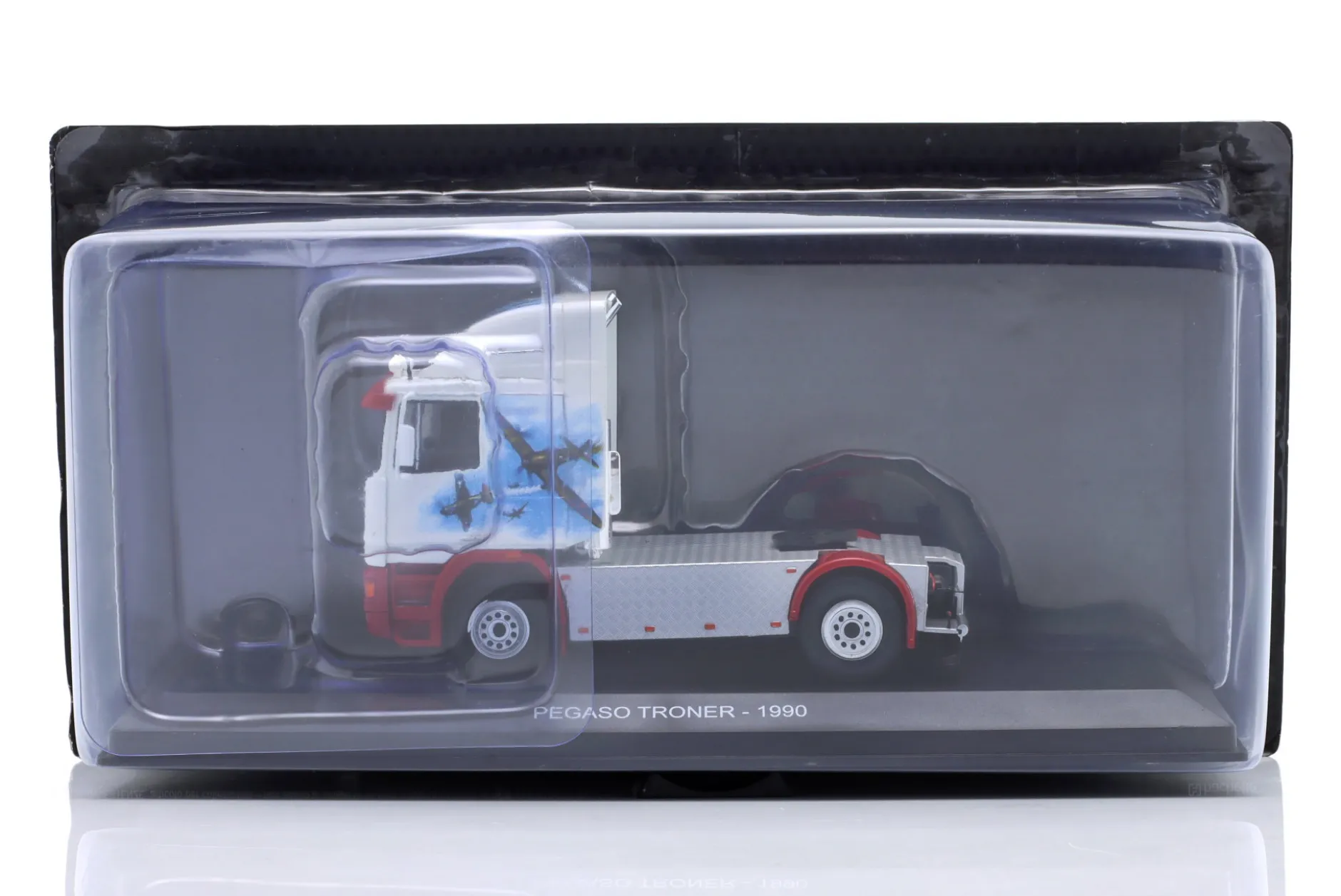 Pegaso Troner Sattelzugmaschine Baujahr 1990 weiß / rot / Dekor 1:43 Hachette