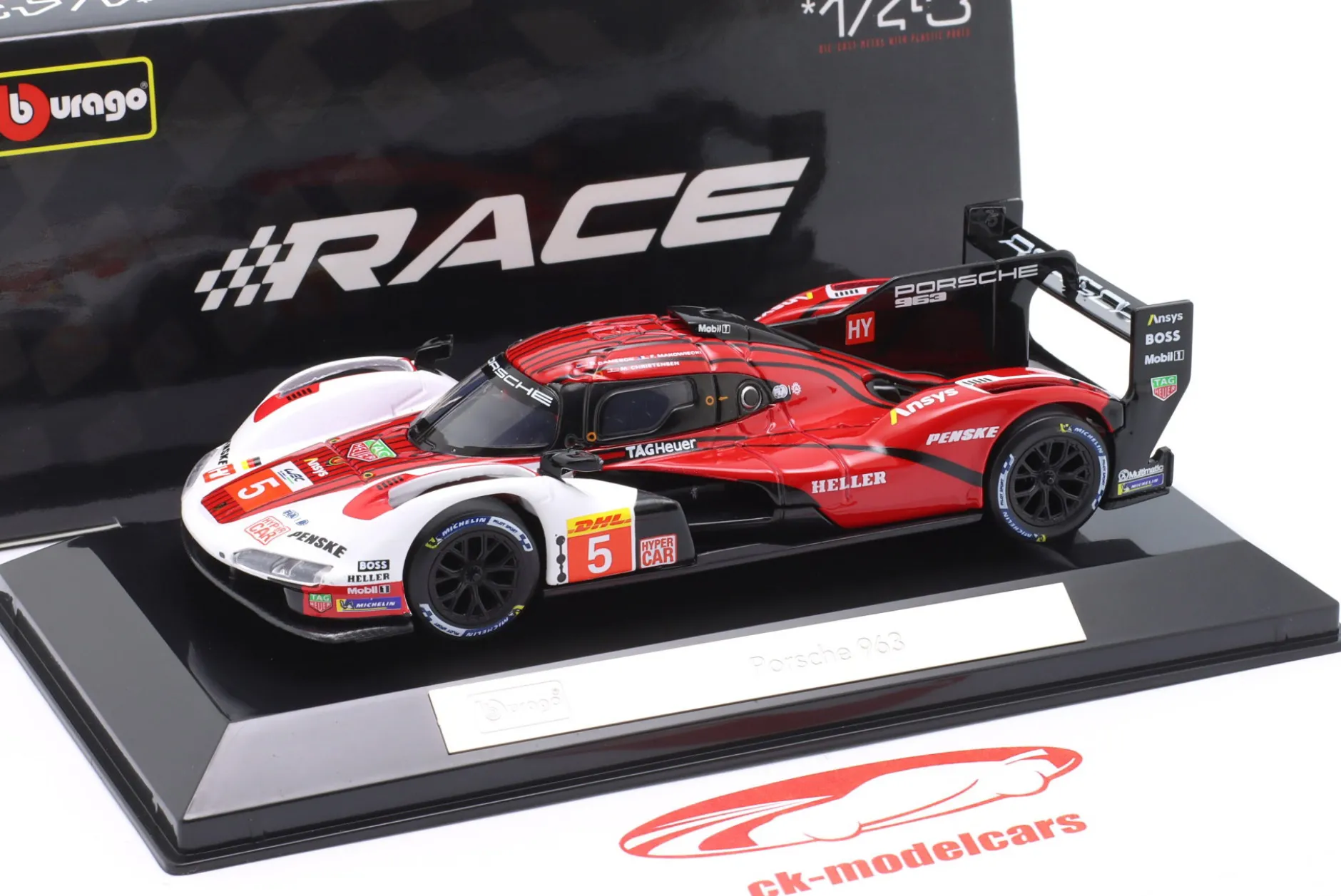 Penske Porsche 963 #5 24h LeMans 2023 Cameron, Christensen, Makowiecki 1:43 Bburago