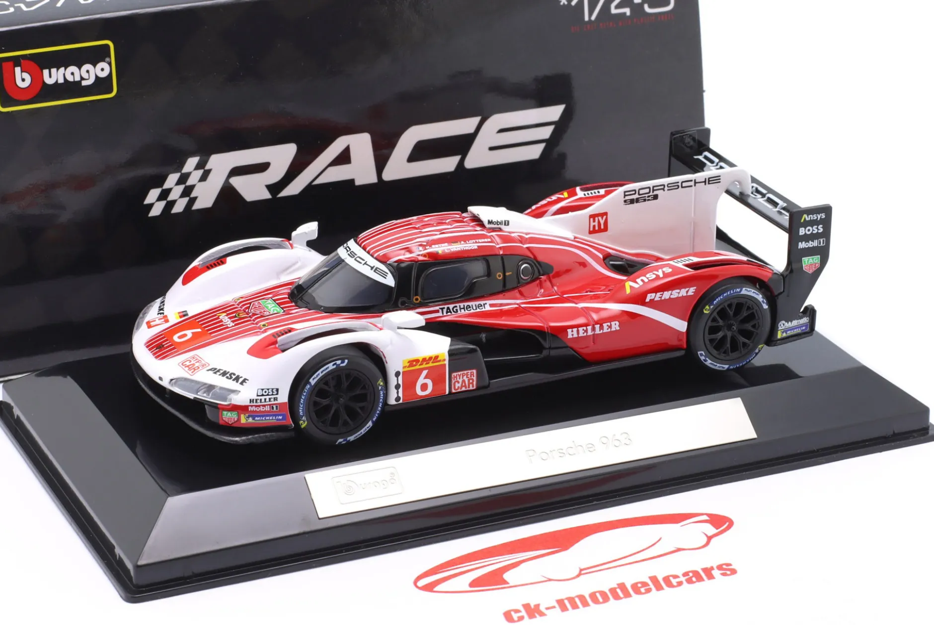 Penske Porsche 963 #6 24h LeMans 2023 Estre, Lotterer, Vanthoor 1:43 Bburago