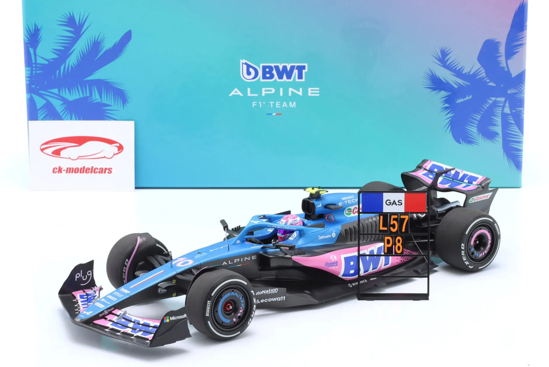 Pierre Gasly Alpine A523 #10 8th Miami GP Formel 1 2023 1:18 Minichamps