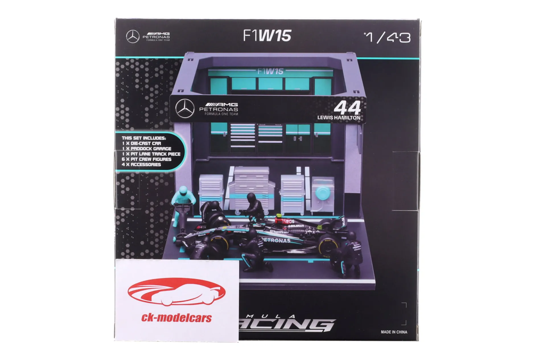 Pit Stop Diorama Lemis Hamilton #44 Formel 1 2024 1:43 Bburago