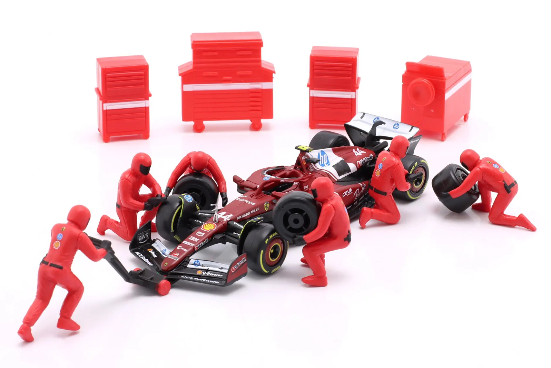 Pit Stop Diorama Lewis Hamilton #44 Formel 1 2025 1:43 Bburago