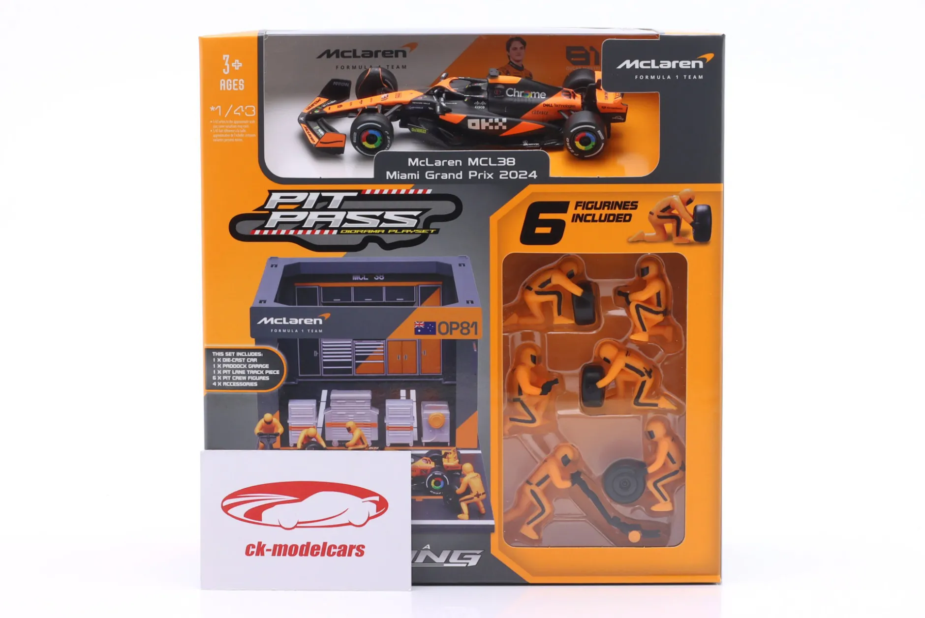 Pit Stop Diorama Oscar Piastri #81 Miami GP Formel 1 2024 1:43 Bburago