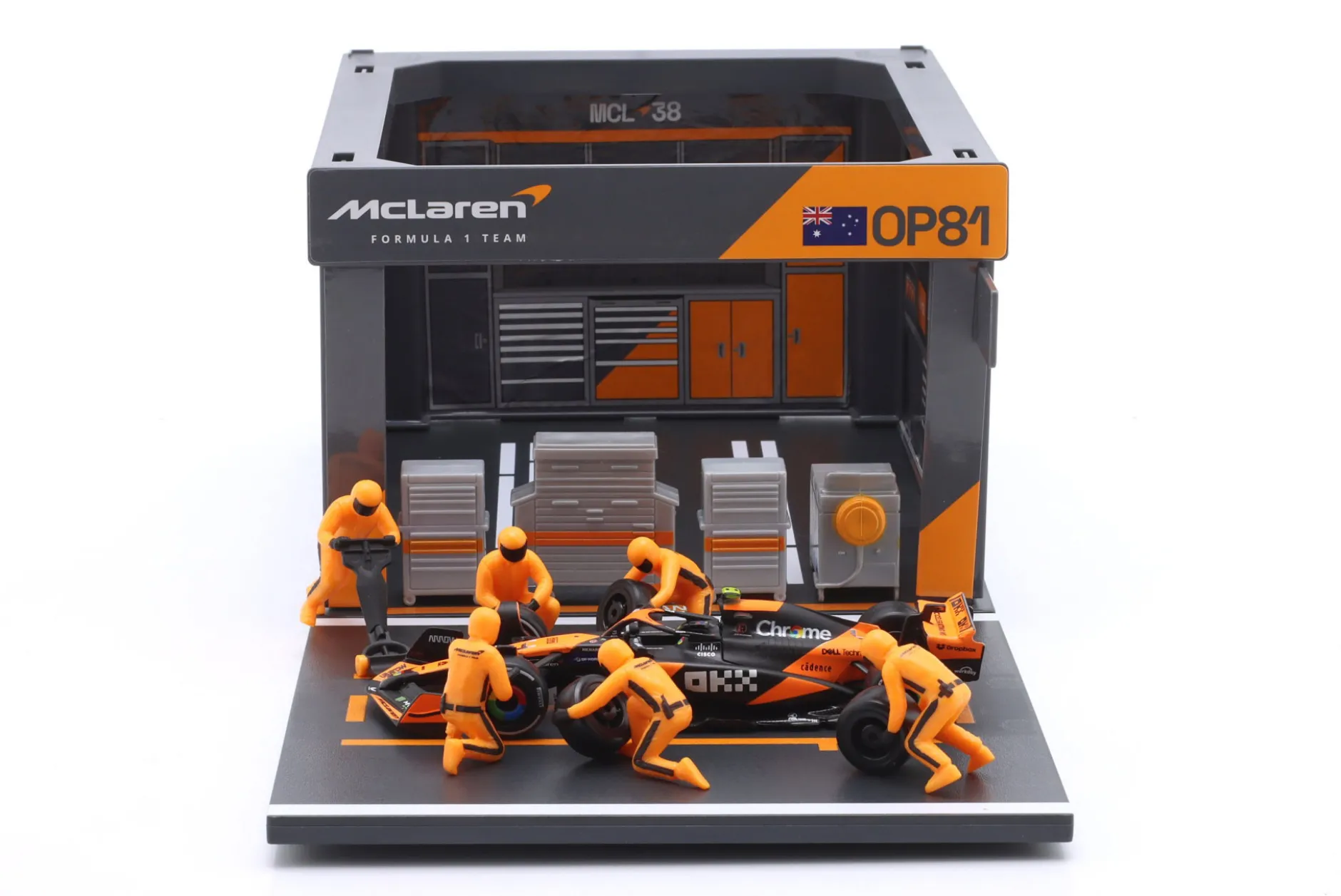 Pit Stop Diorama Oscar Piastri #81 Miami GP Formel 1 2024 1:43 Bburago
