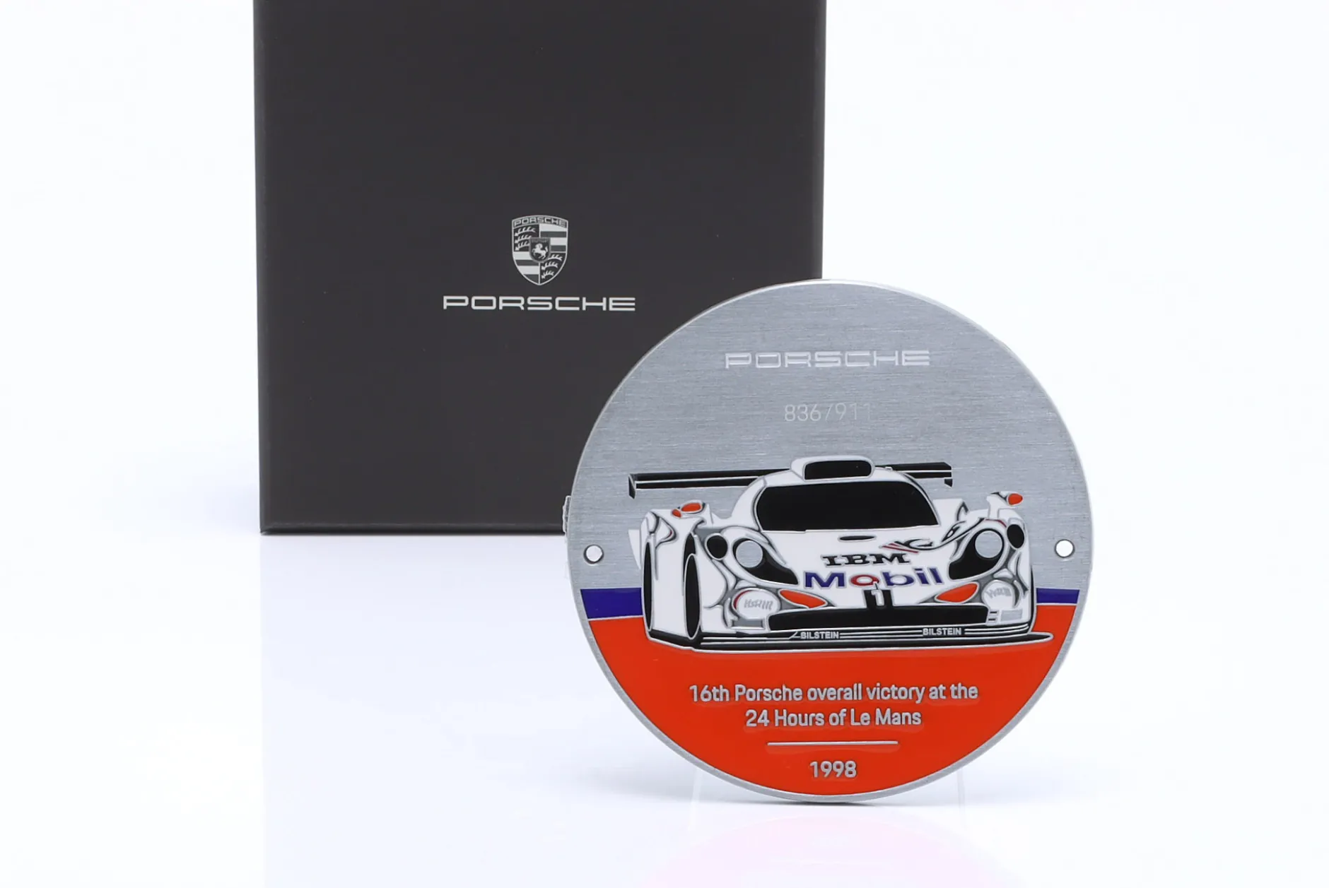 Plakette Kühlergrill Porsche 911 GT1 #26 Sieger 24h LeMans 1998