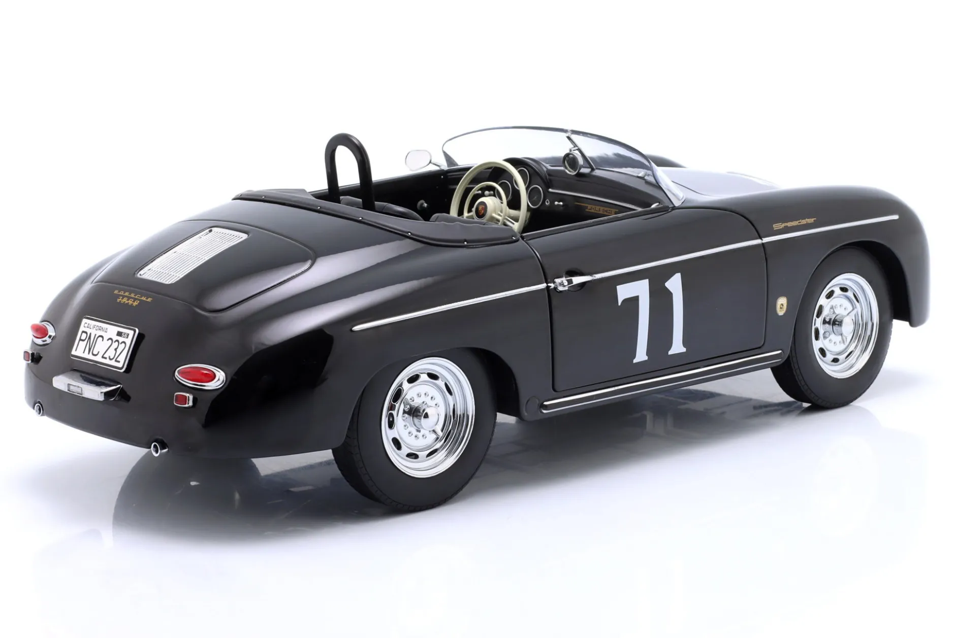 Porsche 356 A Speedster Steve McQueen #71 Baujahr 1955 schwarz 1:12 KK-Scale