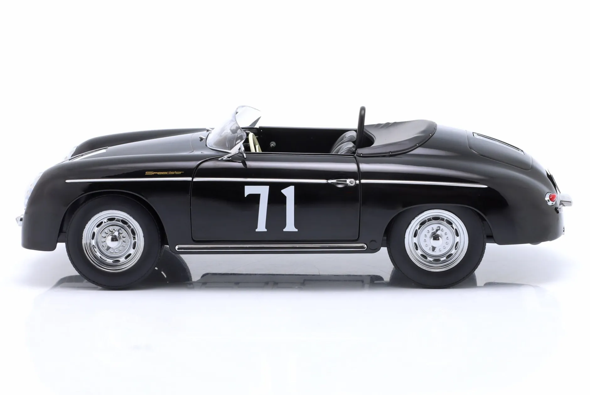 Porsche 356 A Speedster Steve McQueen #71 Baujahr 1955 schwarz 1:12 KK-Scale