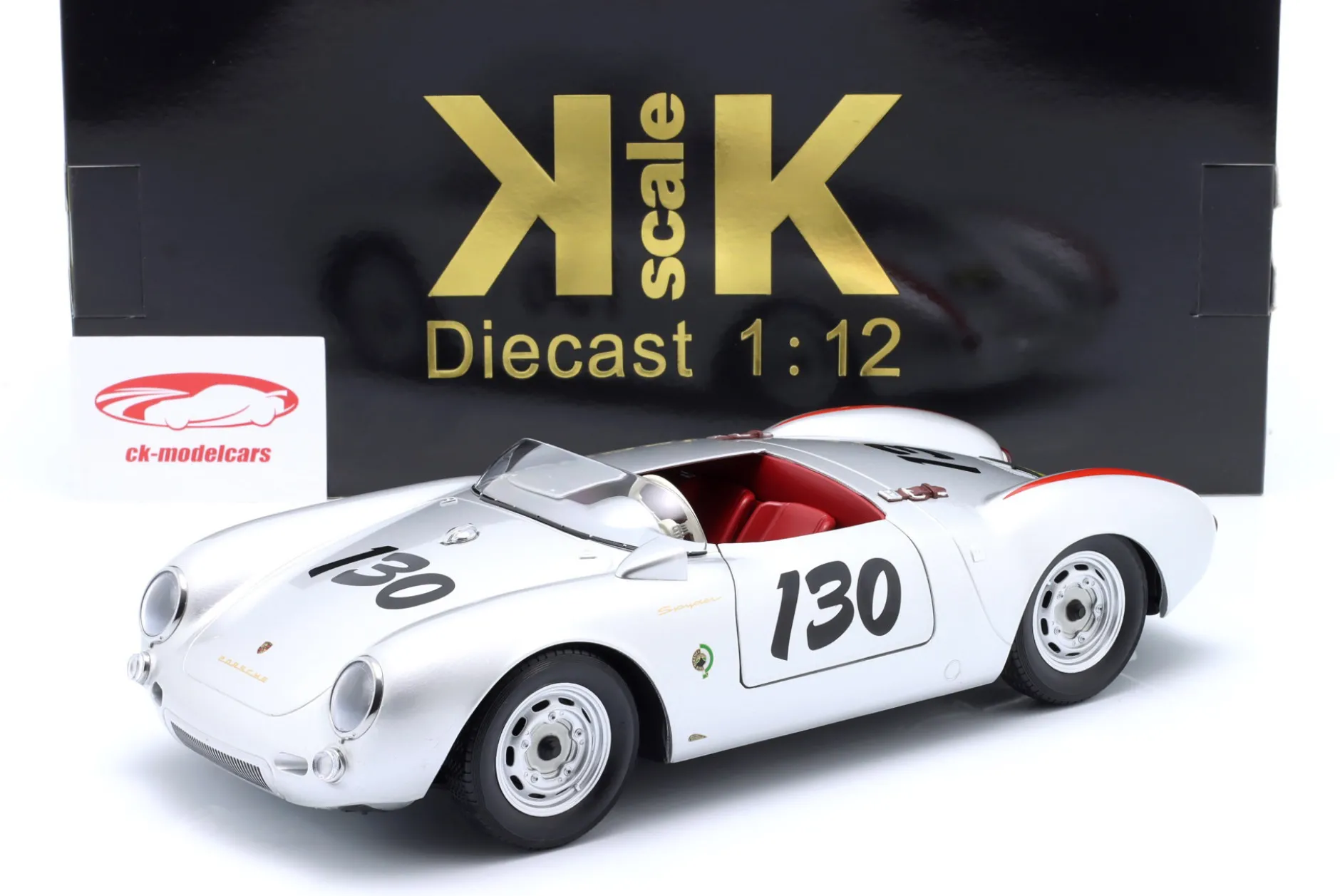 Porsche 550A Spyder #130 James Dean Little Bastard 1956 silber 1:12 KK-Scale