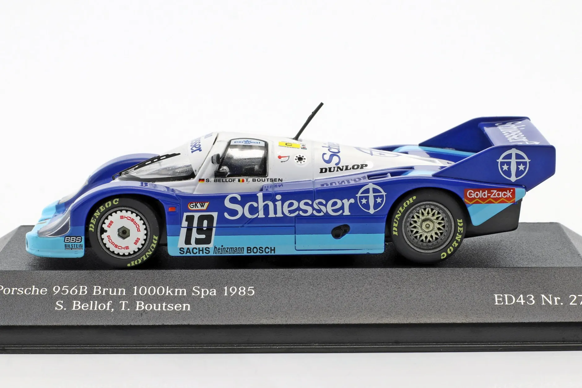 Porsche 956 B Brun #19 1000km Spa 1985 Bellof, Boutsen 1:43 CMR
