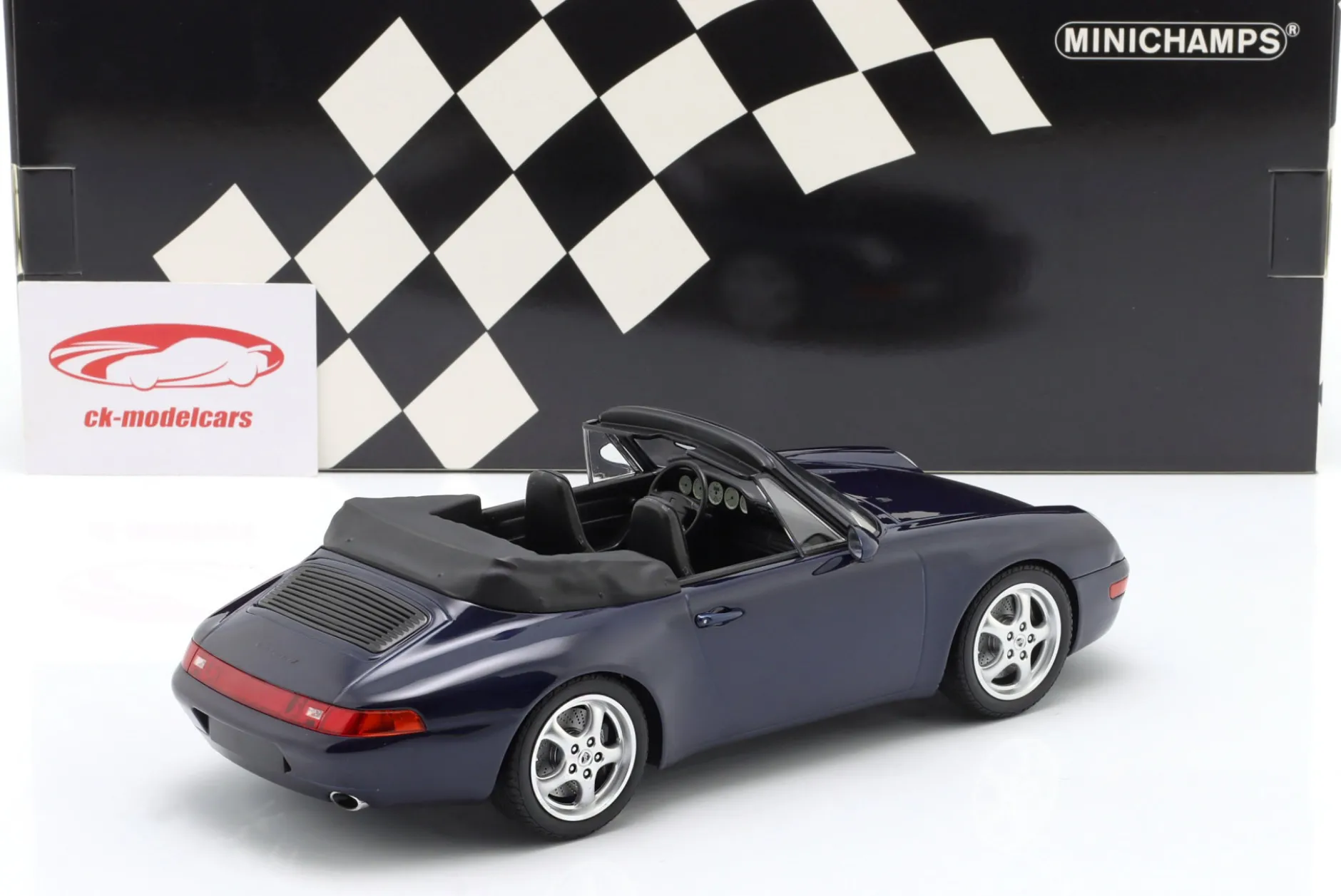 Porsche 911 (993) Cabriolet Baujahr 1994 irisblau metallic 1:18 Minichamps