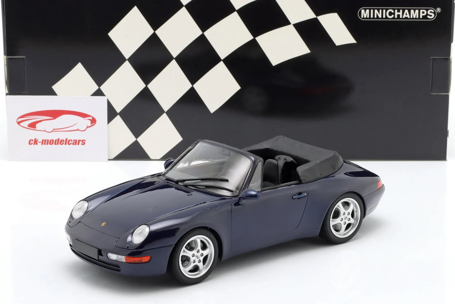 Porsche 911 (993) Cabriolet Baujahr 1994 irisblau metallic 1:18 Minichamps