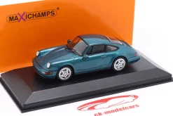 Porsche 911 (964) Carrera 2 Baujahr 1989 türkis metallic 1:43 Minichamps