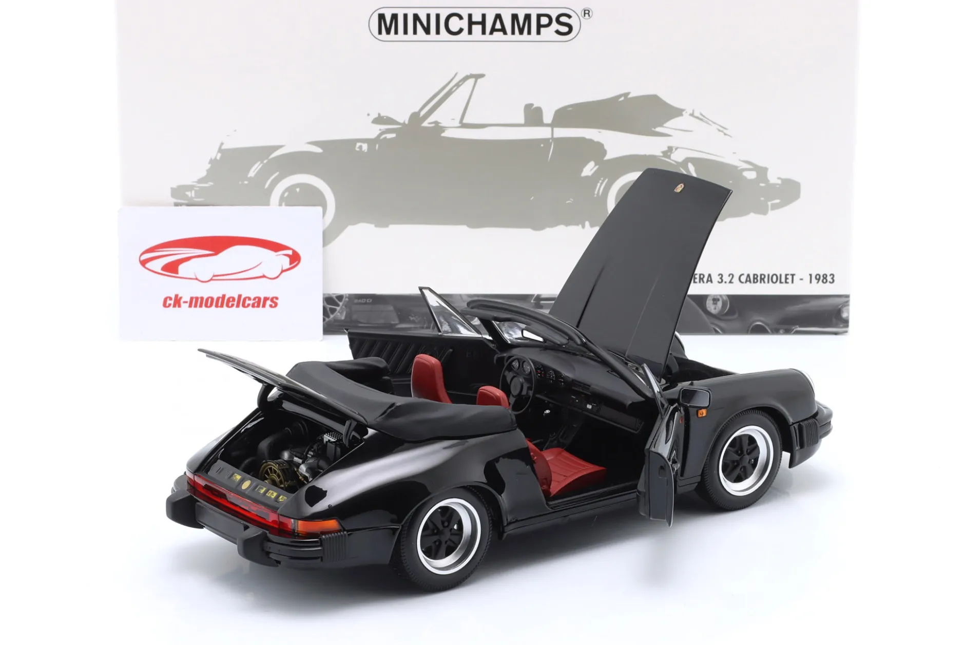 Porsche 911 Carrera 3.2 Cabriolet Baujahr 1983 schwarz 1:18 Minichamps