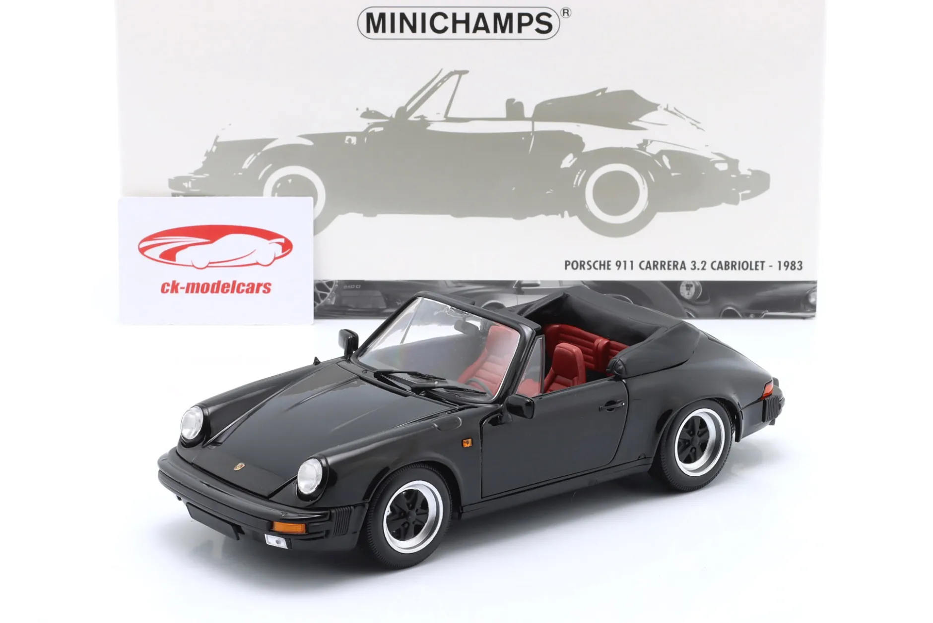 Porsche 911 Carrera 3.2 Cabriolet Baujahr 1983 schwarz 1:18 Minichamps