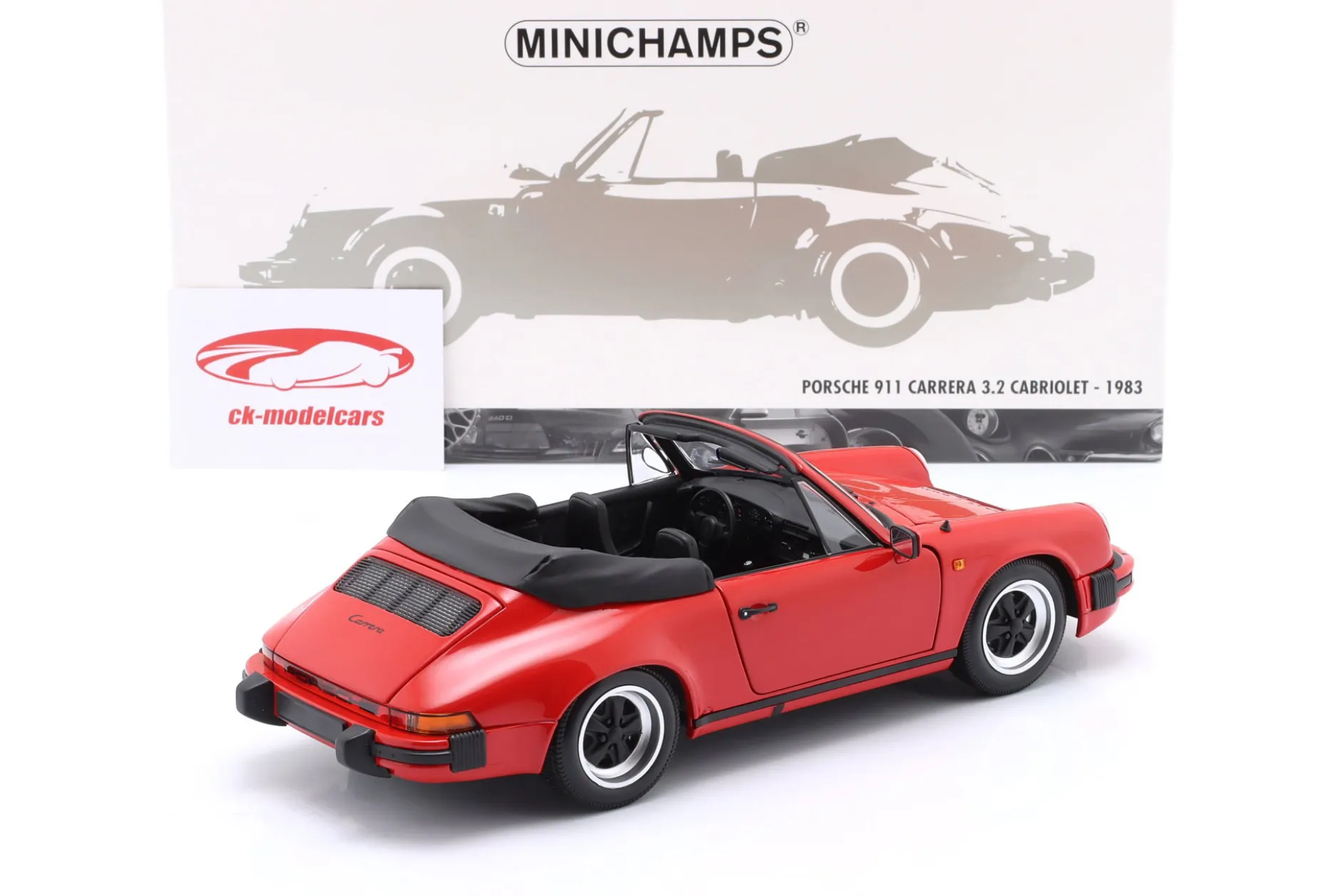Porsche 911 Carrera Cabriolet 3.2 Baujahr 1983 rot 1:18 Minichamps